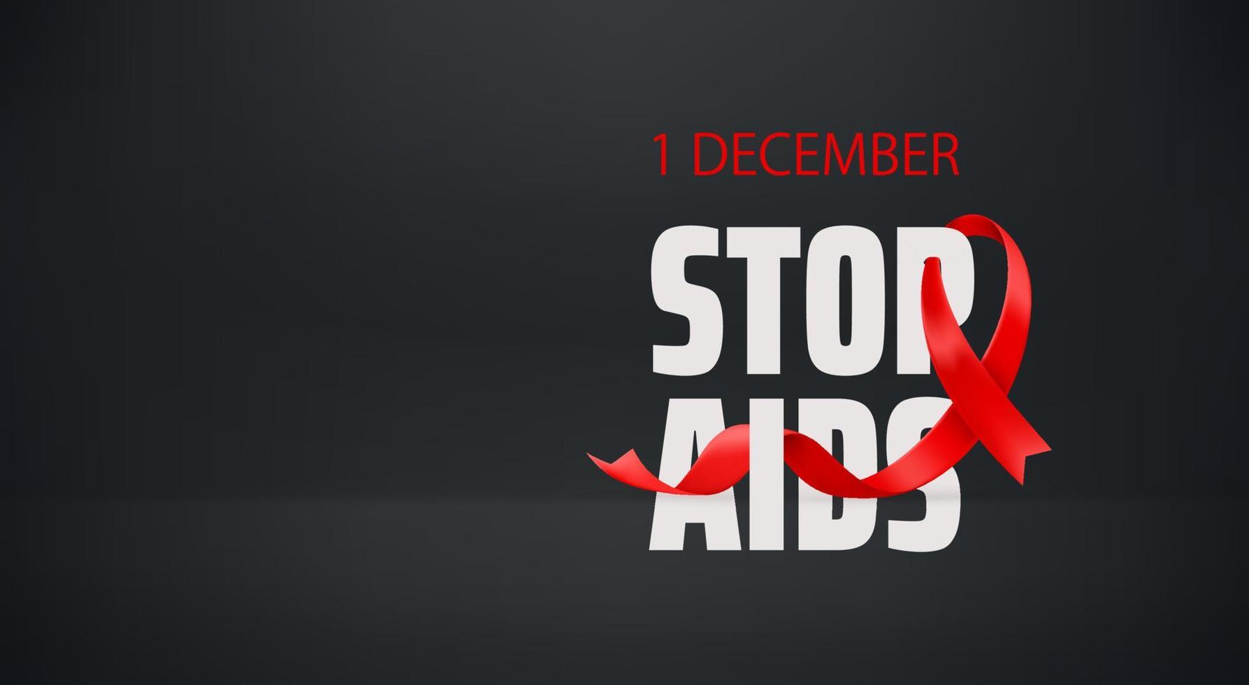 wereld aids bewustzijn dag kaart. vectorbanner met exemplaarruimte vector
