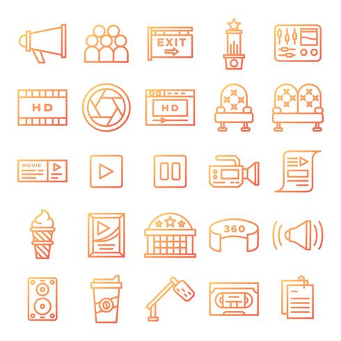 Cinema-iconen pack vector