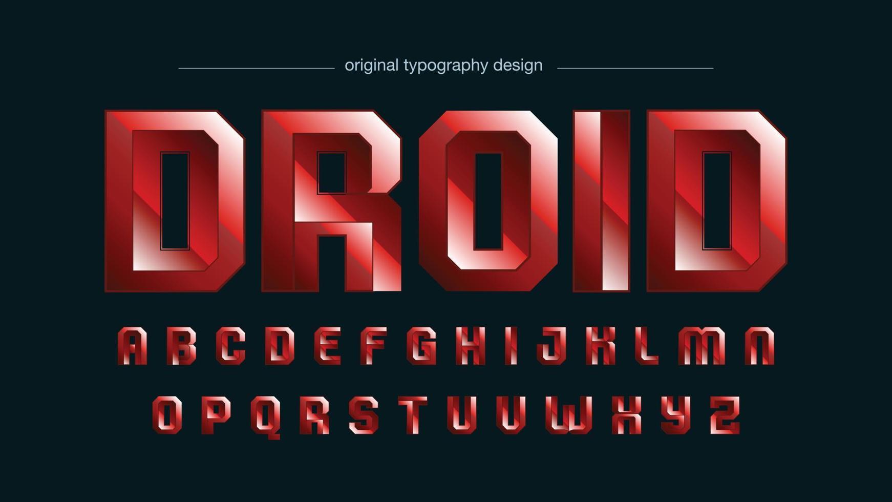 rode abstracte vormen metalen sport typografie lettertype vector