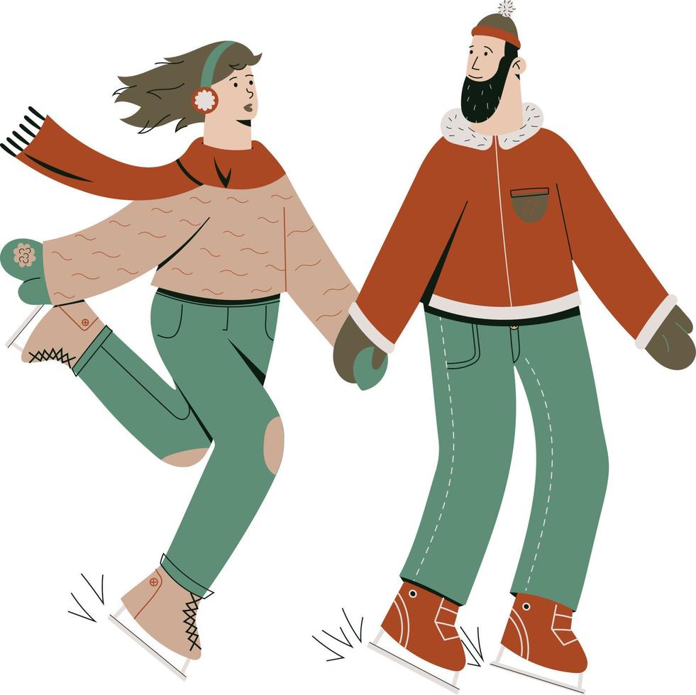 kerst schaatsen vector