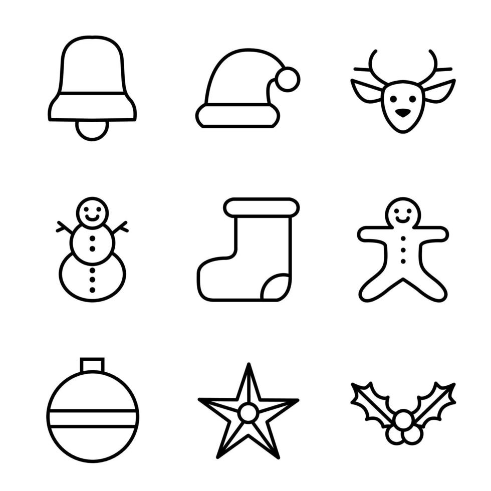 kerstdag pictogram ontwerp met kaderstijl. ontwerp voor sjablonen. vector