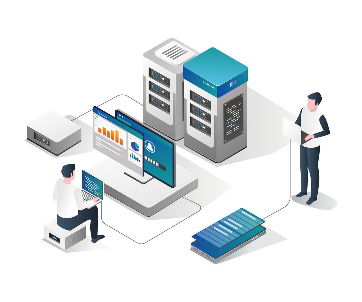 analyse van testserver voor smartphonesoftware vector