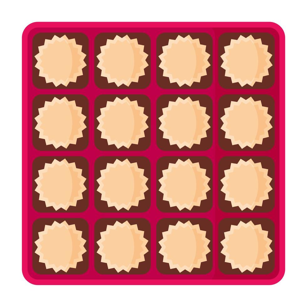 open lege vierkante roze doos bonbons vector