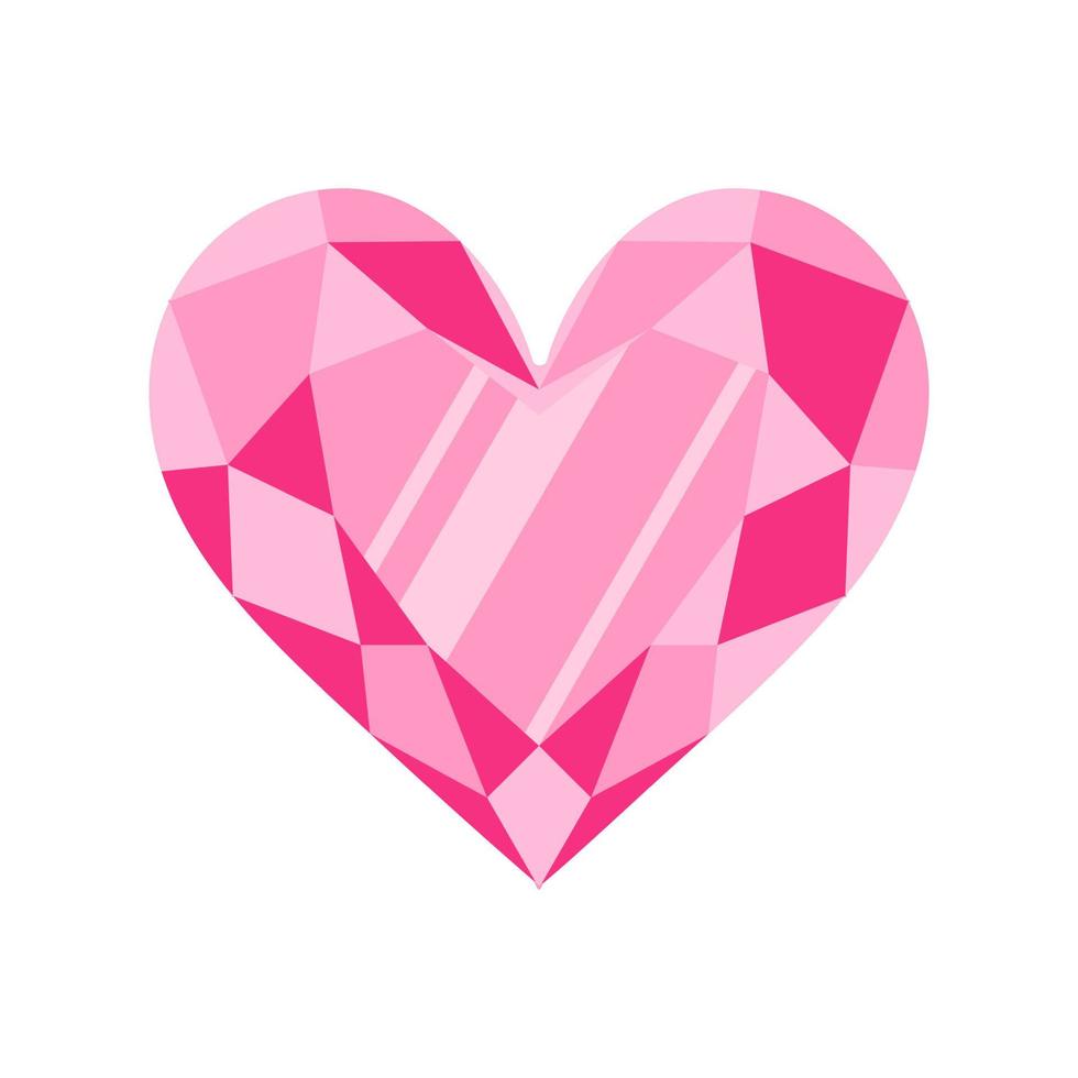 roze hart edelsteen of edelsteen. vector