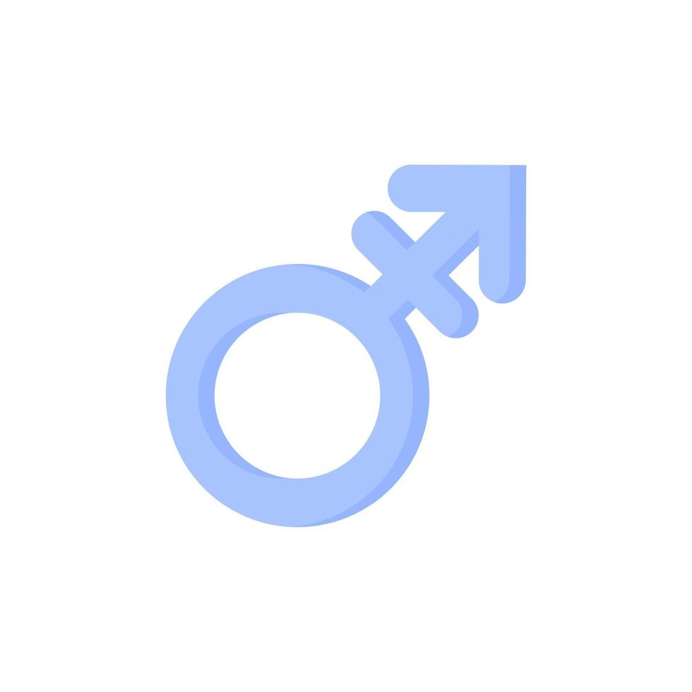 blauw geslachtssymbool van androgyn. vector