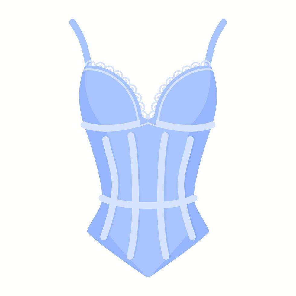 vrouwen lingerie blauw lichaam korset. mode-concept. vector
