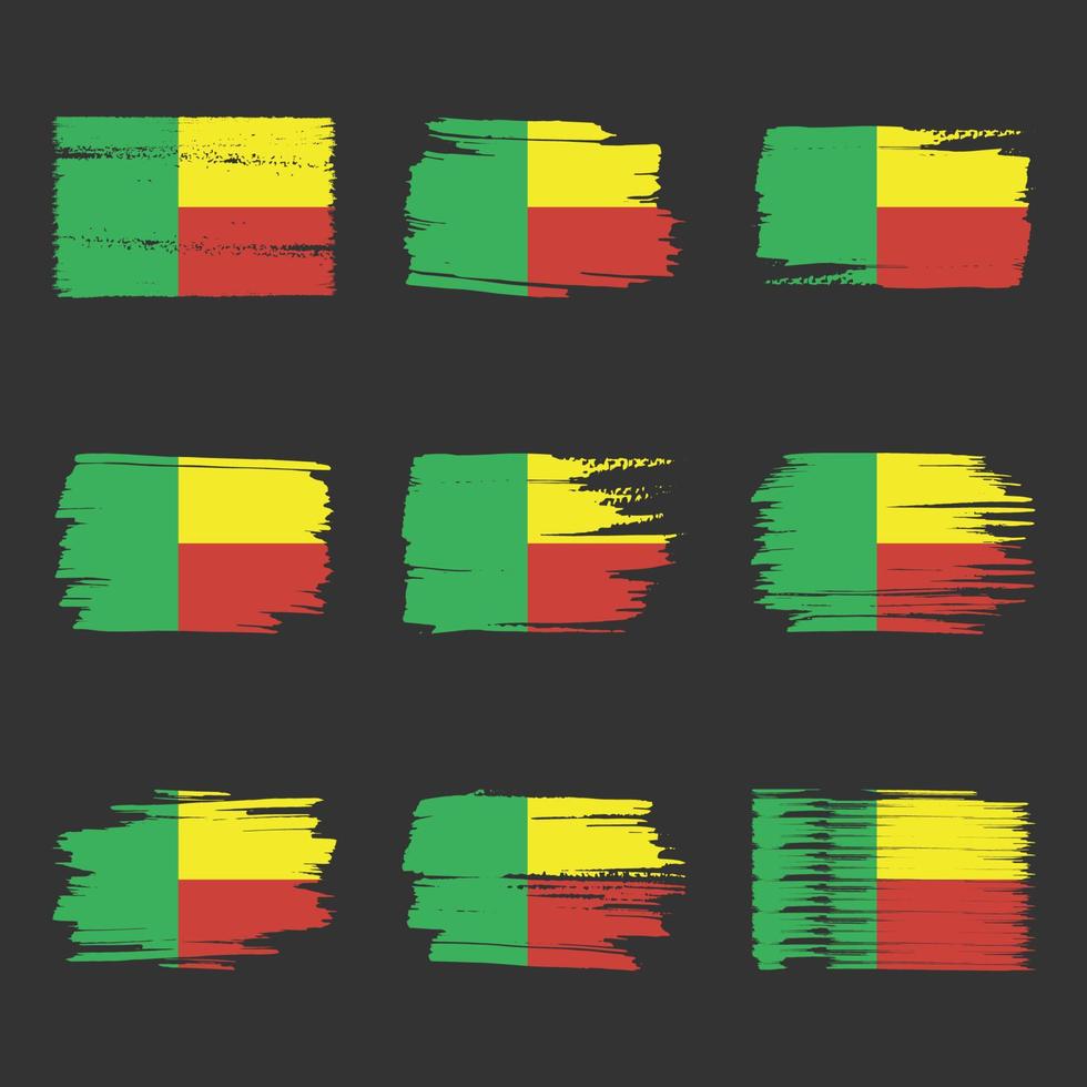 Benin vlag penseelstreken geschilderd vector