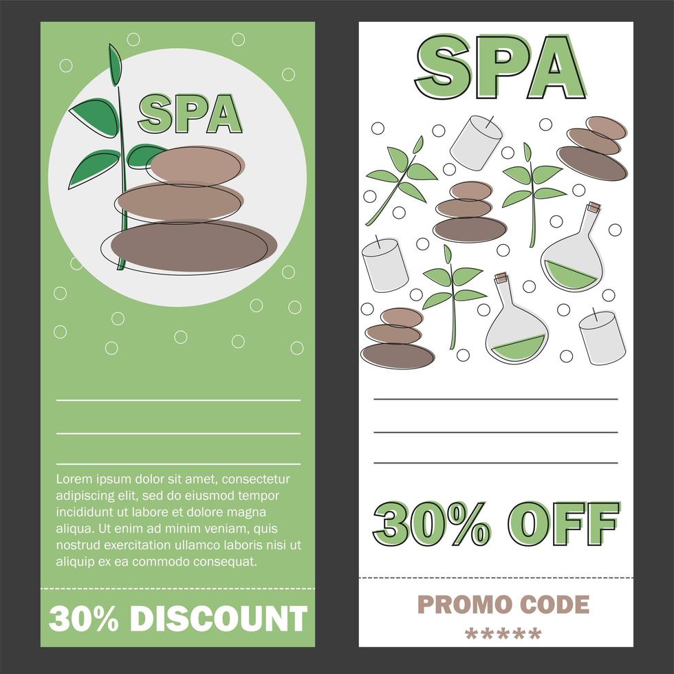 cadeaubon sjabloon voor spa, hotel resort, vectorillustratie vector