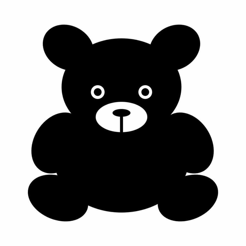 teddybeer icoon zwart-wit... vector