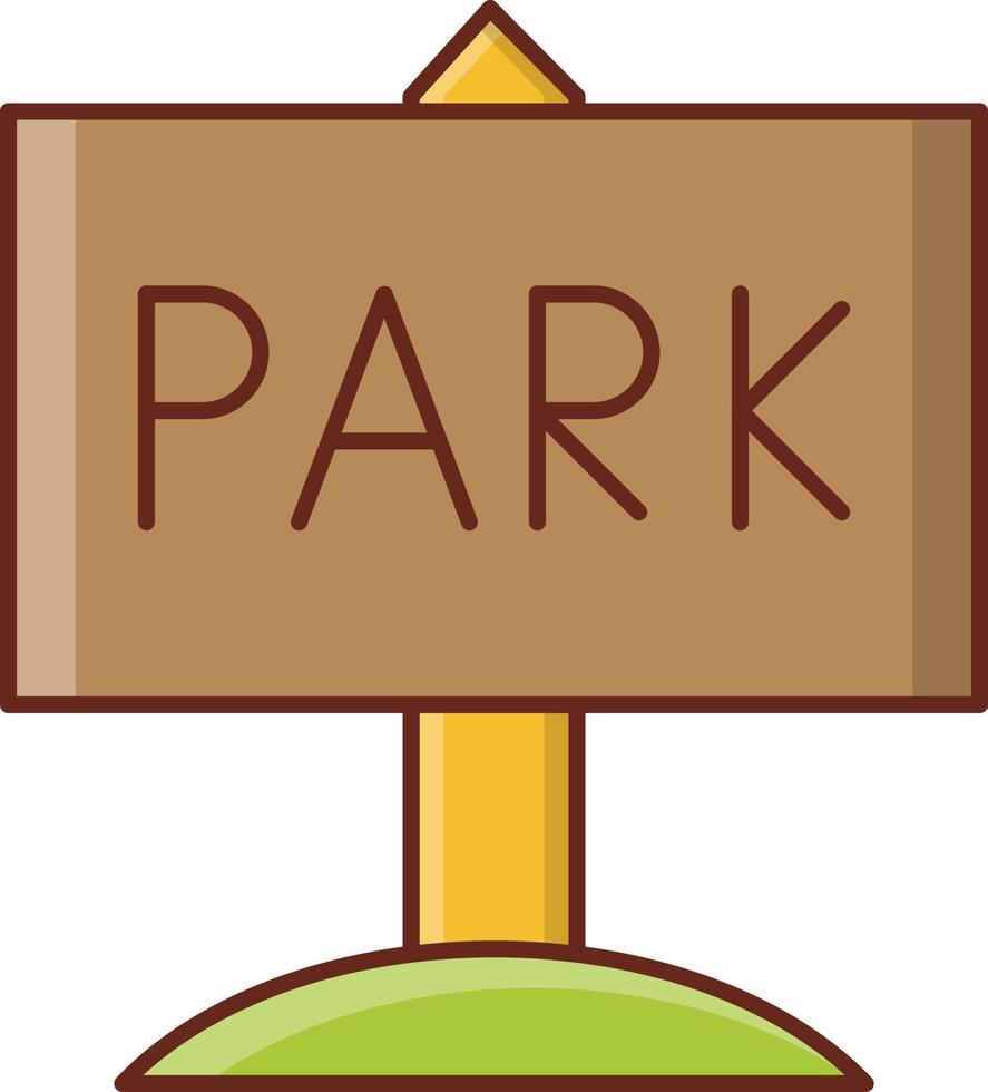 park teken kleur lijn pictogrammen vector