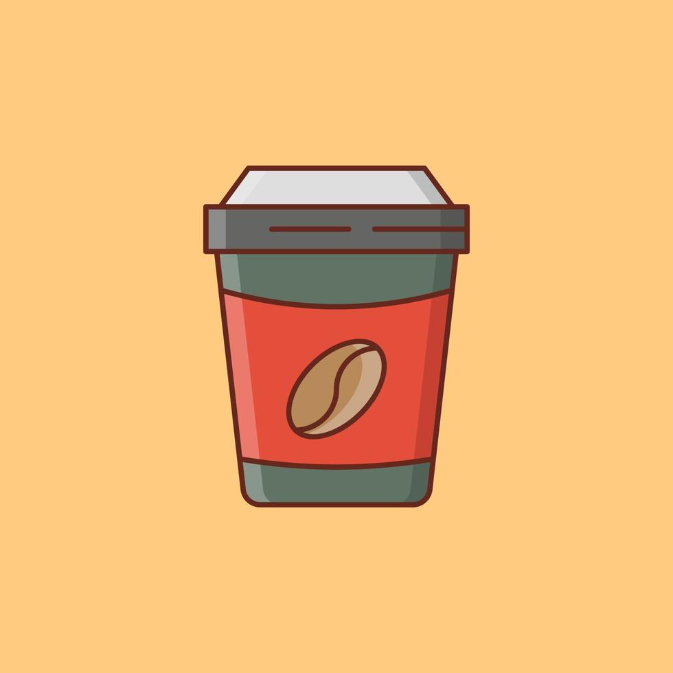 koffie kleur lijn icoon vector