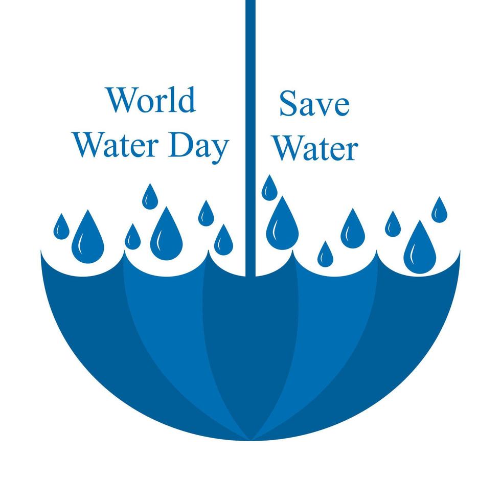 platte wereld water dag illustratie, bespaar water vector