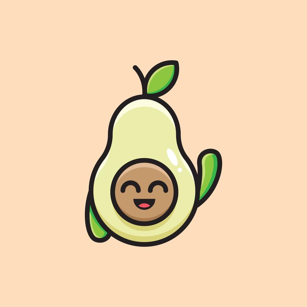 schattige avocado-illustratie vector