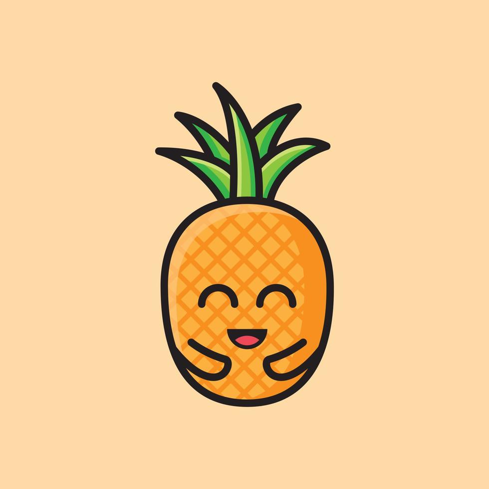 schattige ananas illustratie vector