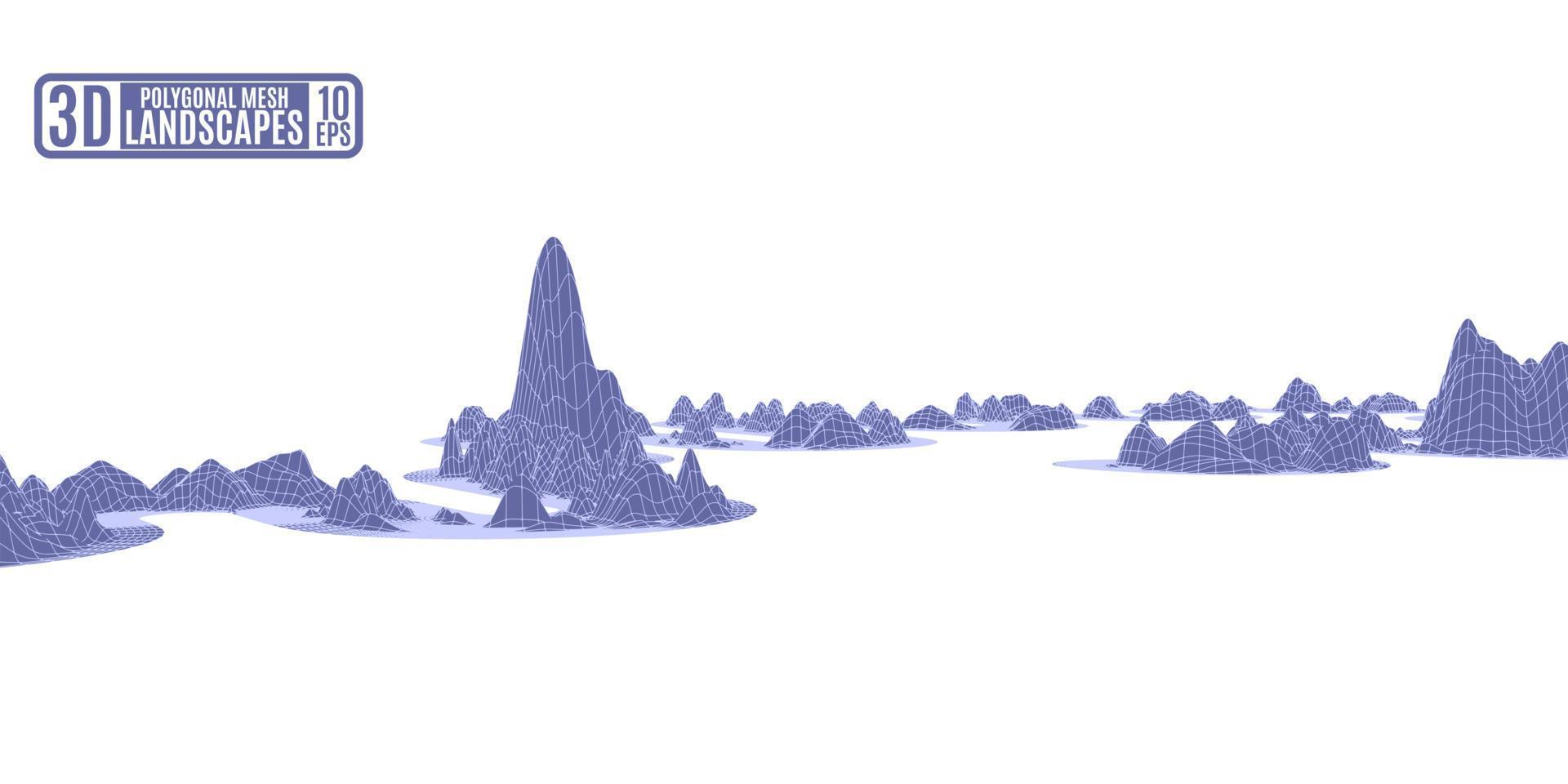 achtergrond met computer veelhoekige bergen op witte kleur vector
