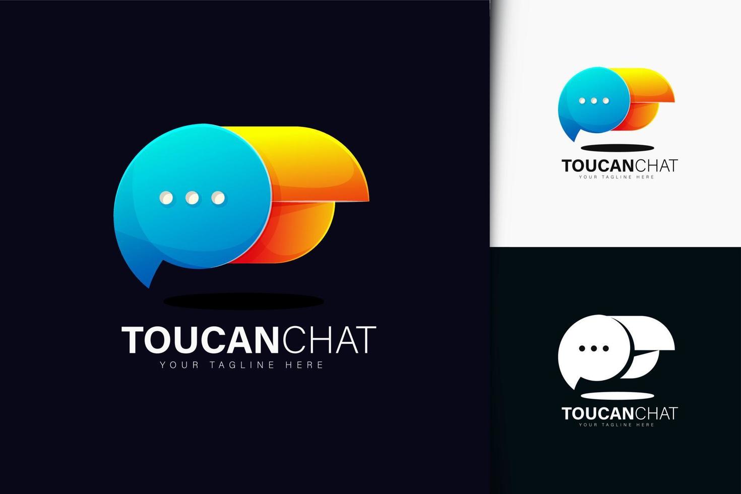 toekan chat-logo-ontwerp met verloop vector