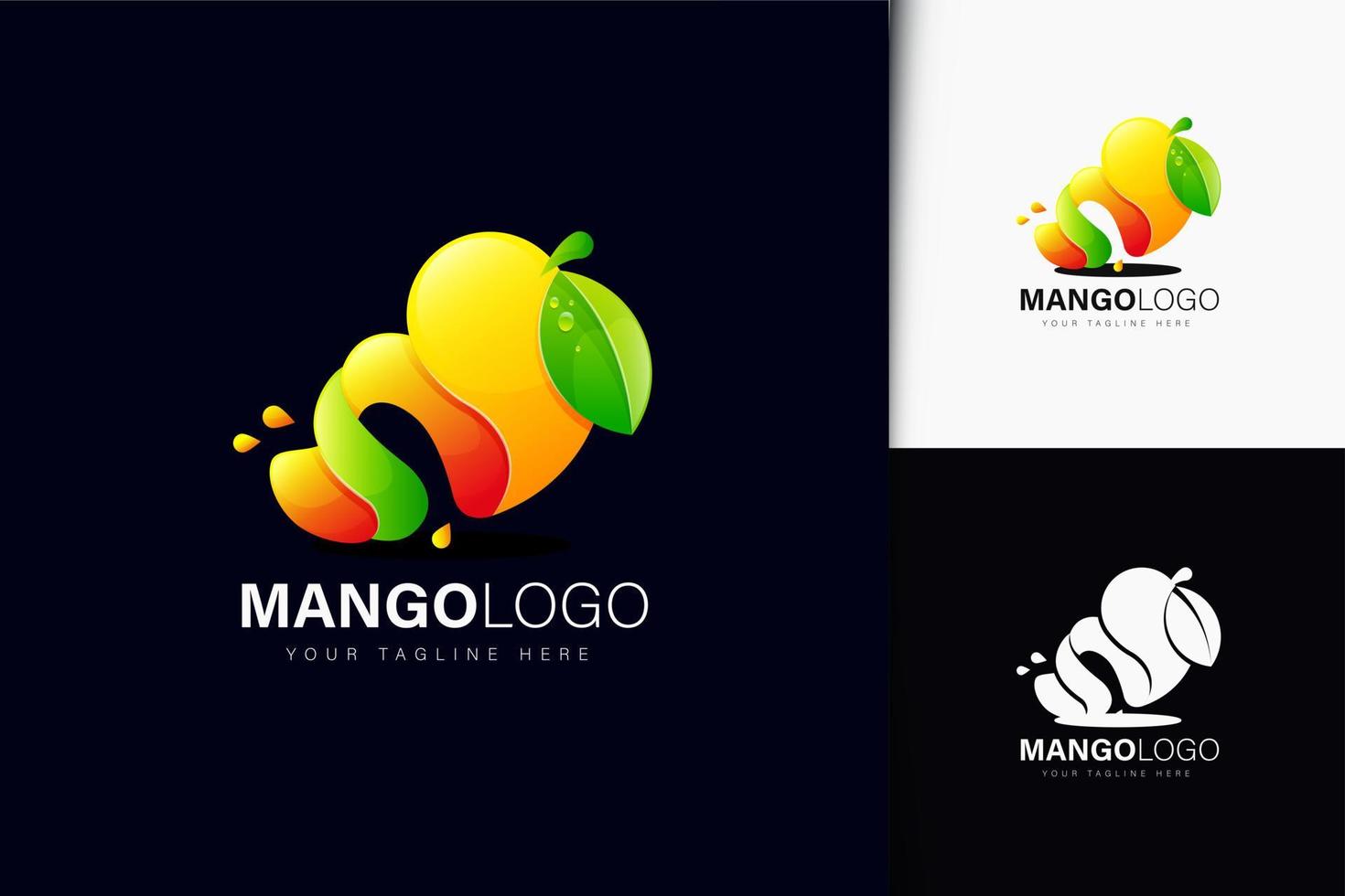 mango-logo-ontwerp met verloop vector