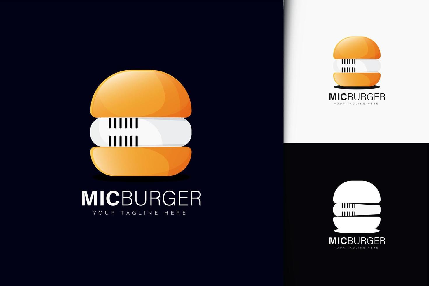 microfoon en burger-logo-ontwerp vector