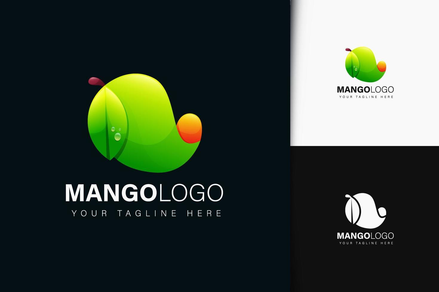 mango-logo-ontwerp met verloop vector