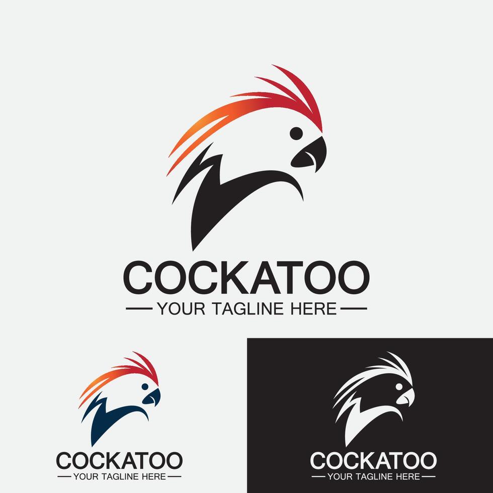 kaketoe papegaai vogel logo vector ontwerpsjabloon