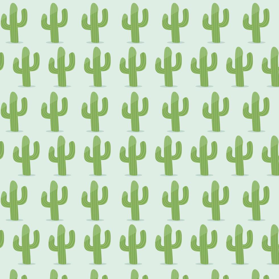 vectorillustratie van groene cactus patroon en blauwe kleuren achtergrond. vector