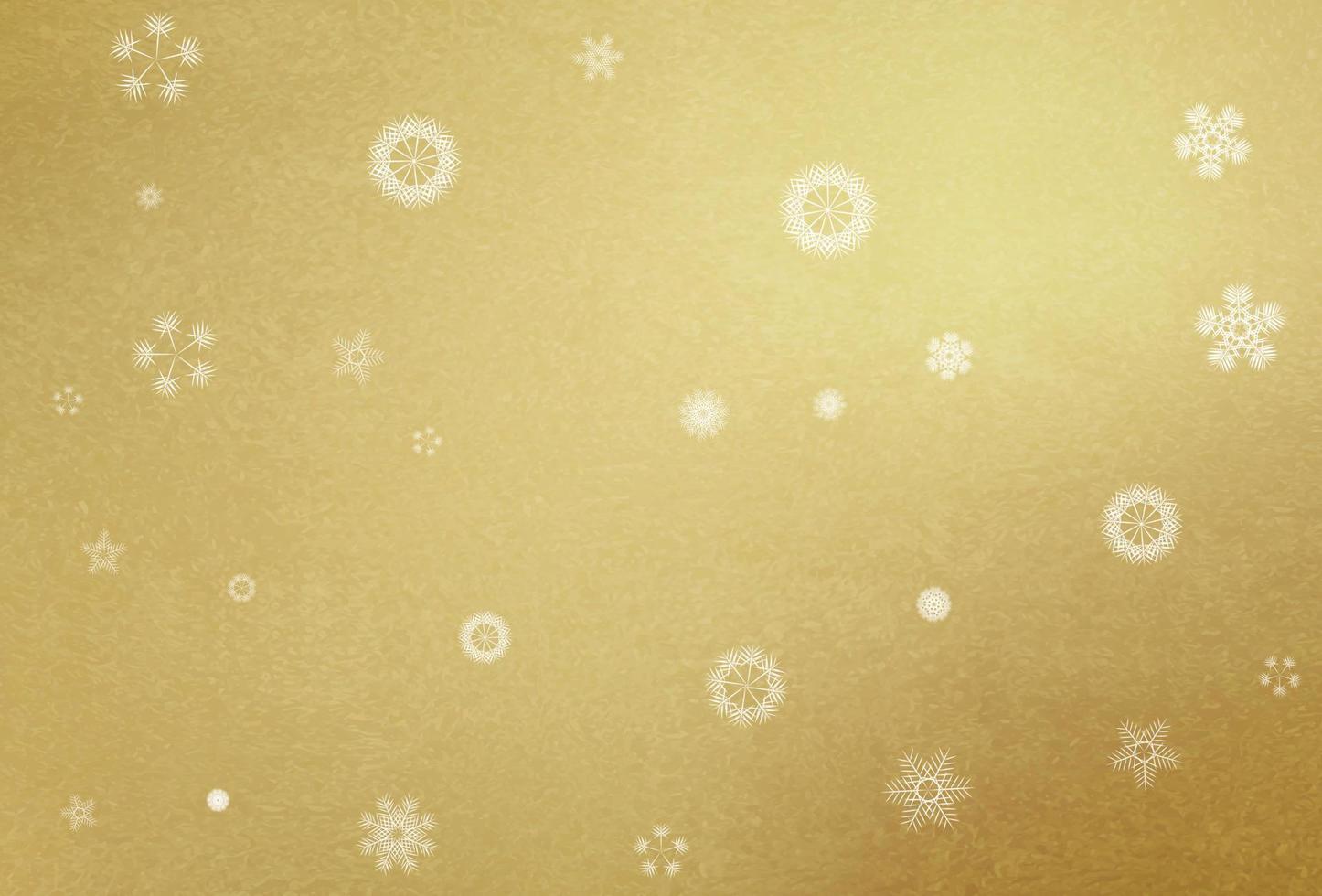 eenvoudige sneeuwvlokken op een gouden achtergrond. kerst achtergrond. vector