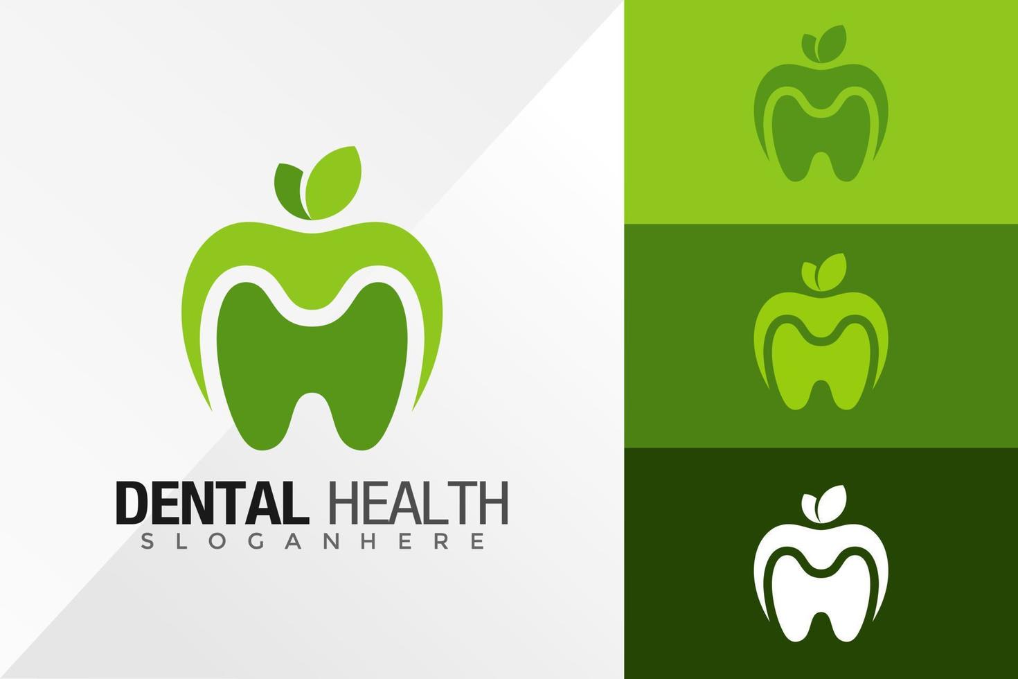 appel tandheelkundige gezondheid tand logo ontwerp vector illustratie sjabloon