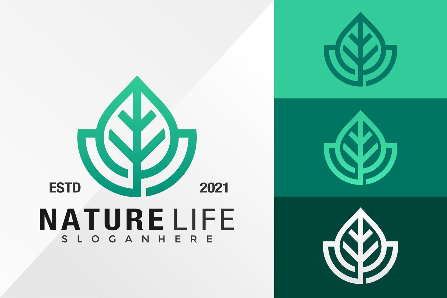 natuur blad logo ontwerp vector sjabloon