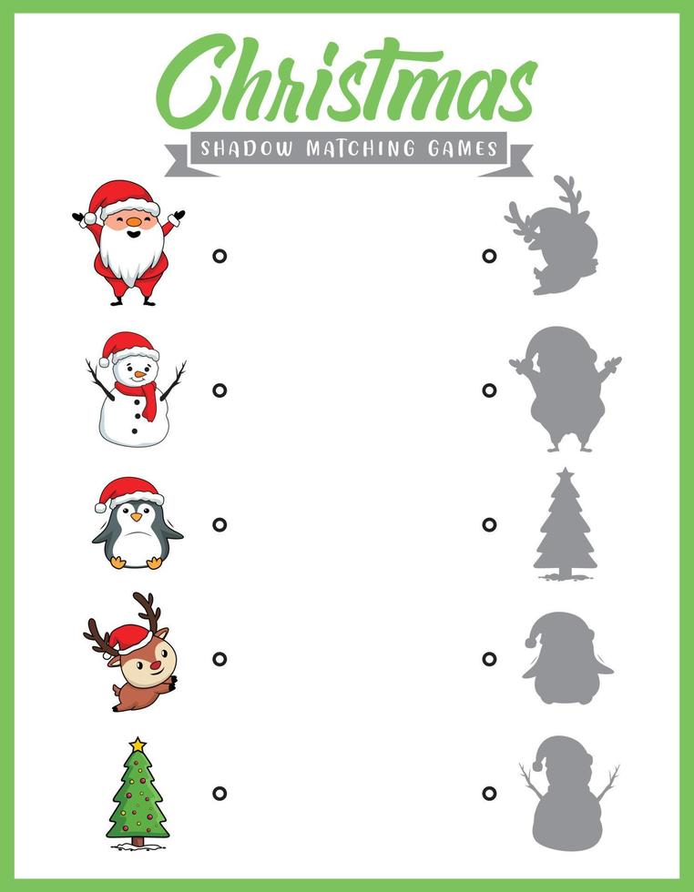 kerst schaduw matching games vector