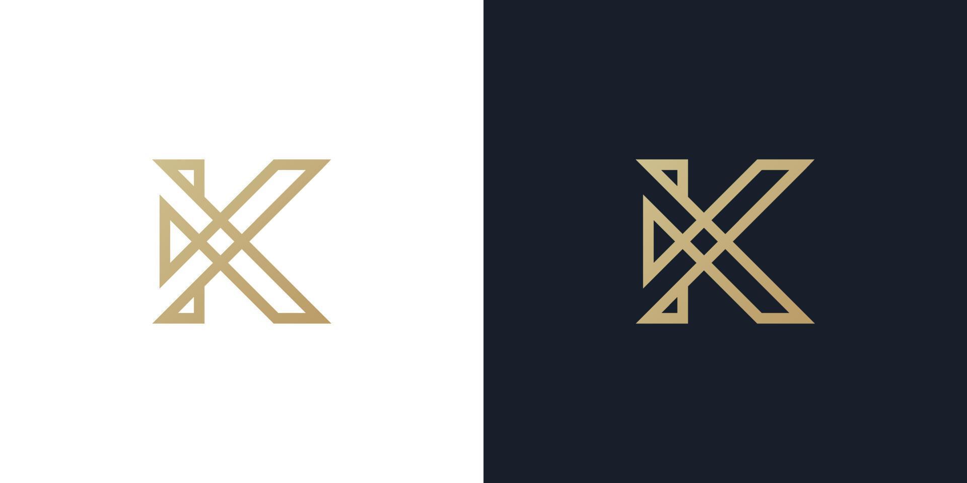 k brief logo concept. creatieve minimale embleem ontwerpsjabloon. universeel elegant icoon. premium bedrijfsfinanciën logo. grafisch alfabetsymbool voor bedrijfsidentiteit. vectorelement vector