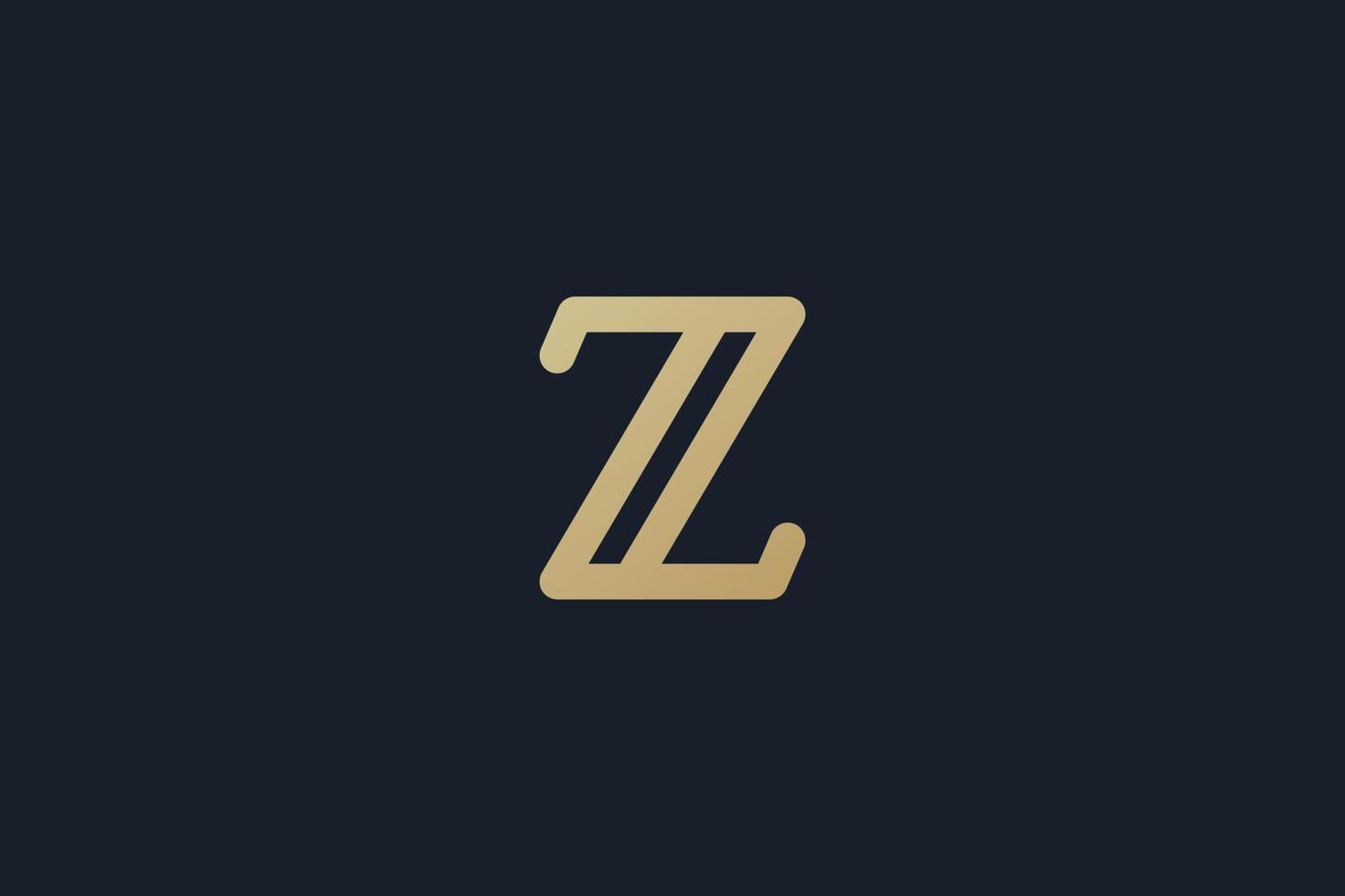 z-logo ontwerp. letter z-logo. schone en moderne lijntekeningen of enkele lijnstijl. z-logo met gouden kleur. vector illustratie