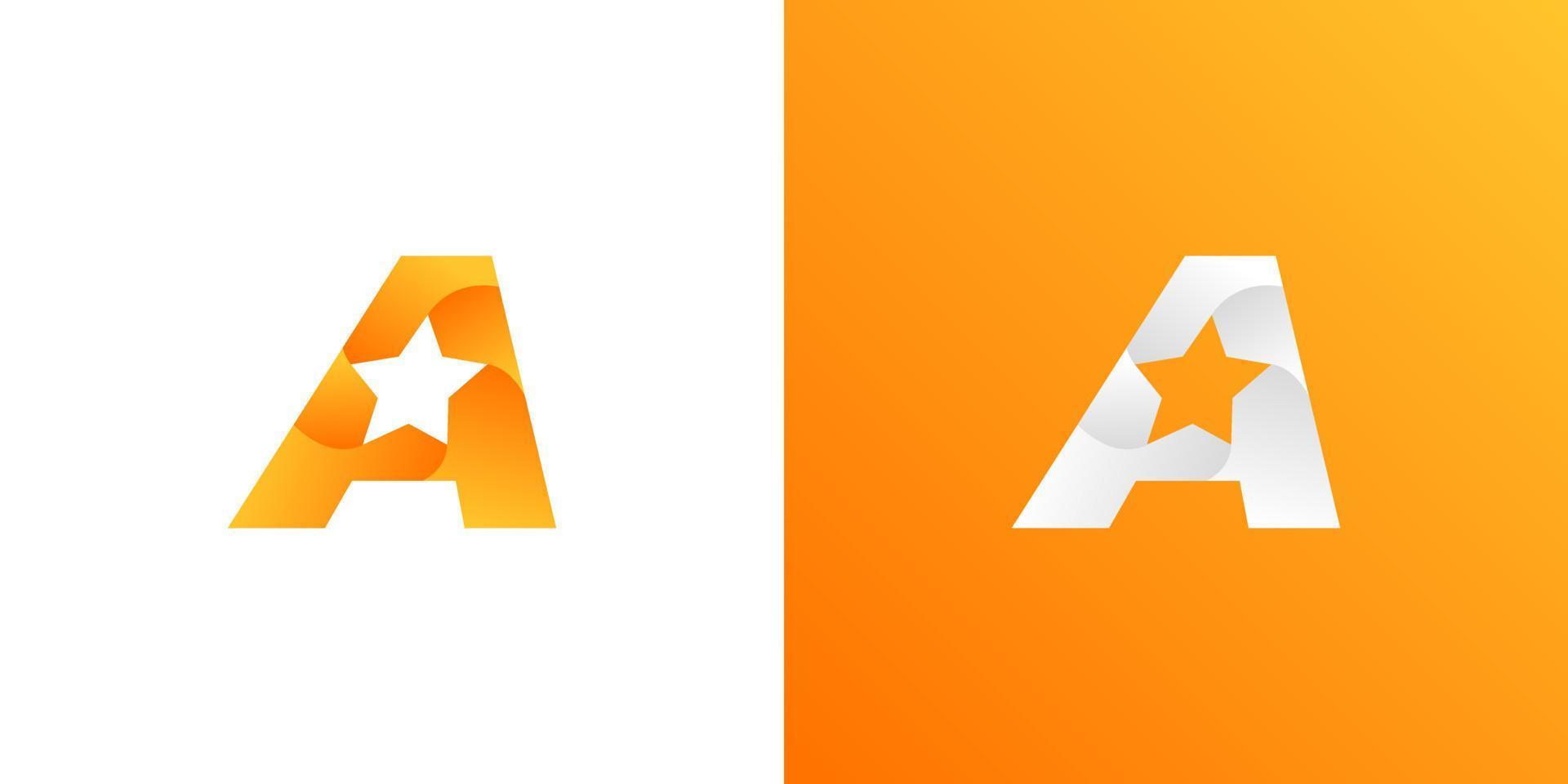 een sterlogo-ontwerp. letter a met ster concept logo-ontwerp. vector illustratie