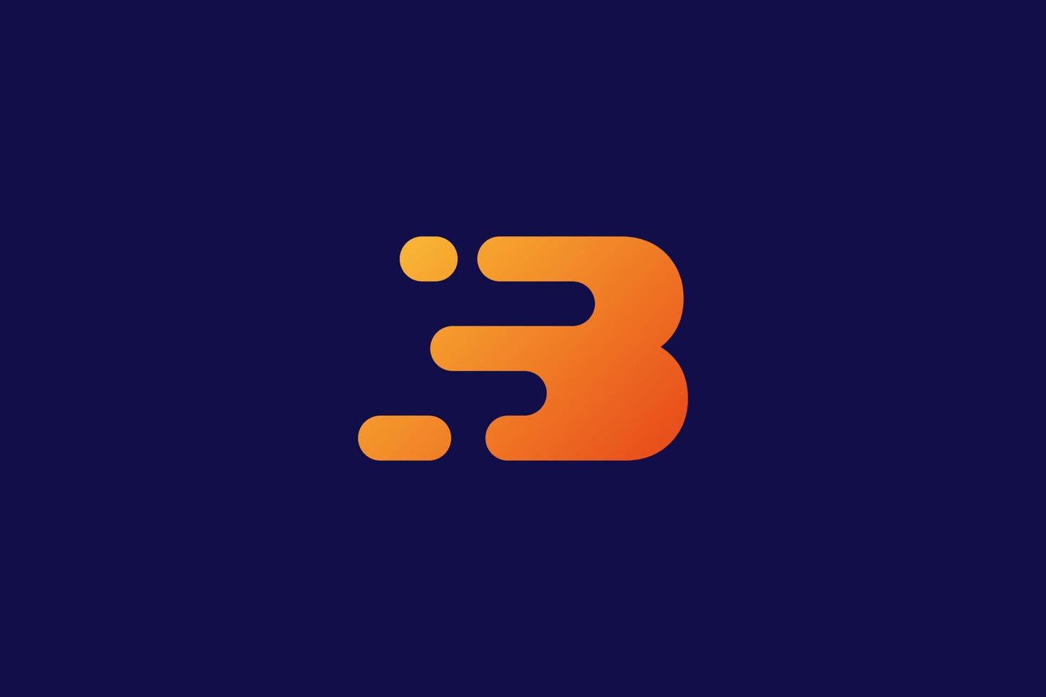 b logo-ontwerp. modern b-logo met oranje verloop. vector illustratie