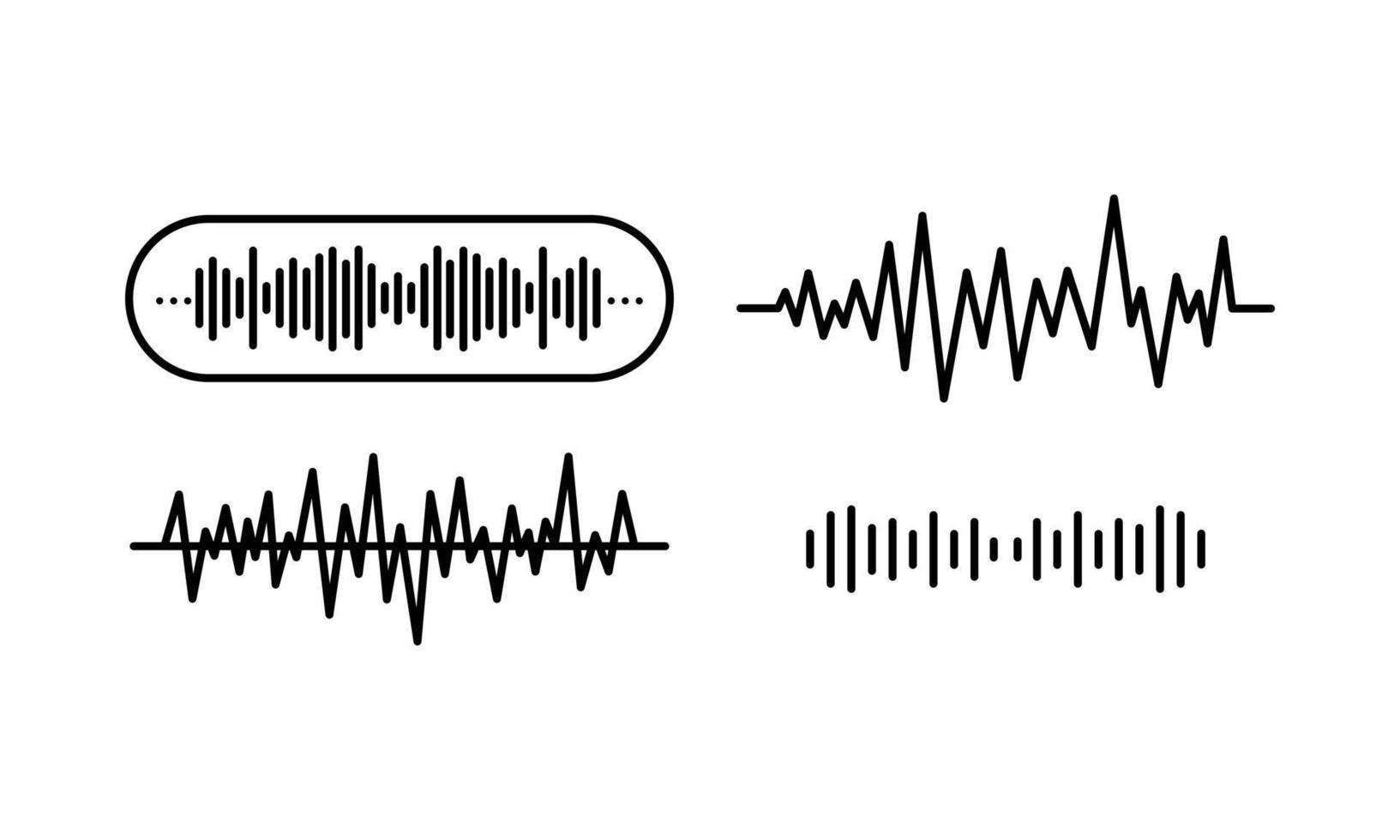 spectrum audio-illustratie. golfvorm van muziek en audio in vectorafbeelding. elke vorm van geluidsgolflijn in een eenvoudig ontwerp. vector