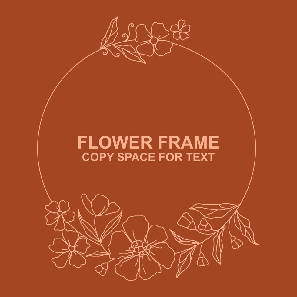 bloemen frame lijn kunst illustratie voor kopie ruimte, tekst en citaten. lauwerkrans grens takken ontwerp sieraad. hand getrokken vectorelement collectie. vector