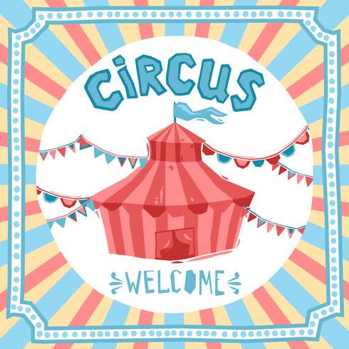 circus retro poster vector