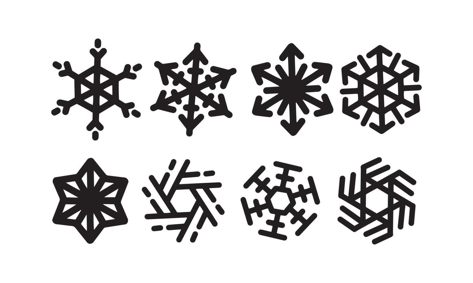 set van sneeuwvlokken vector, winter en chistmas pictogram, geïsoleerde background vector