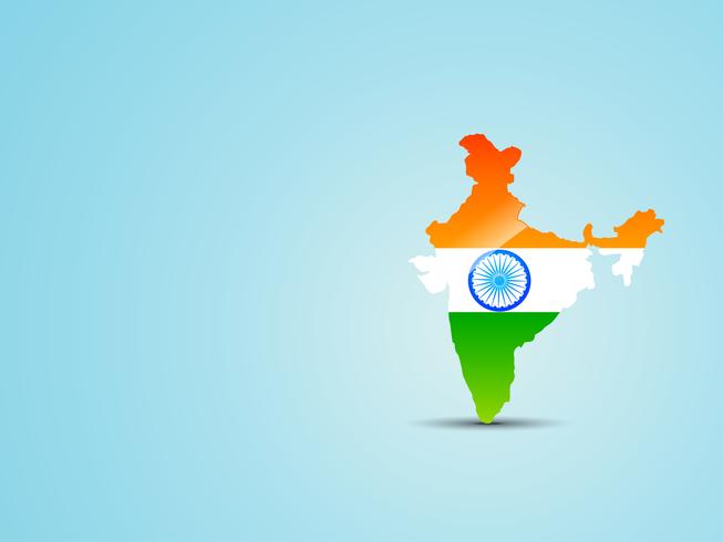 vector kaart van India met Indiase vlag