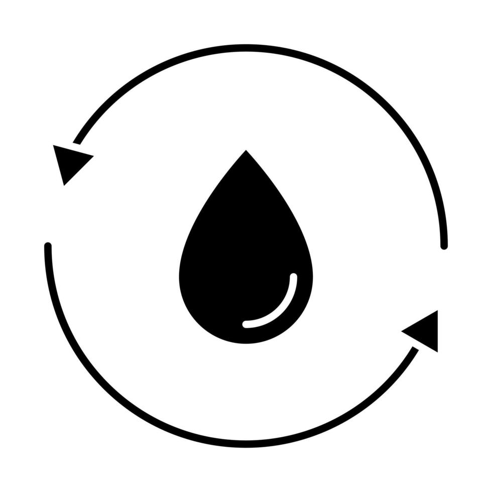 water recycle glyph icoon vector