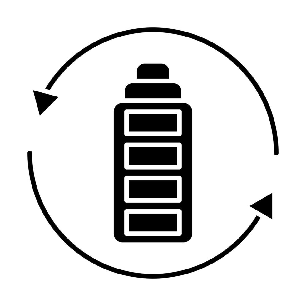 glyph-pictogram voor batterijrecycling vector