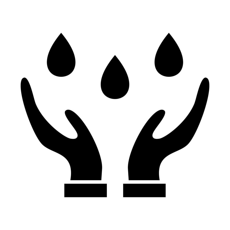 hand water glyph icoon vector