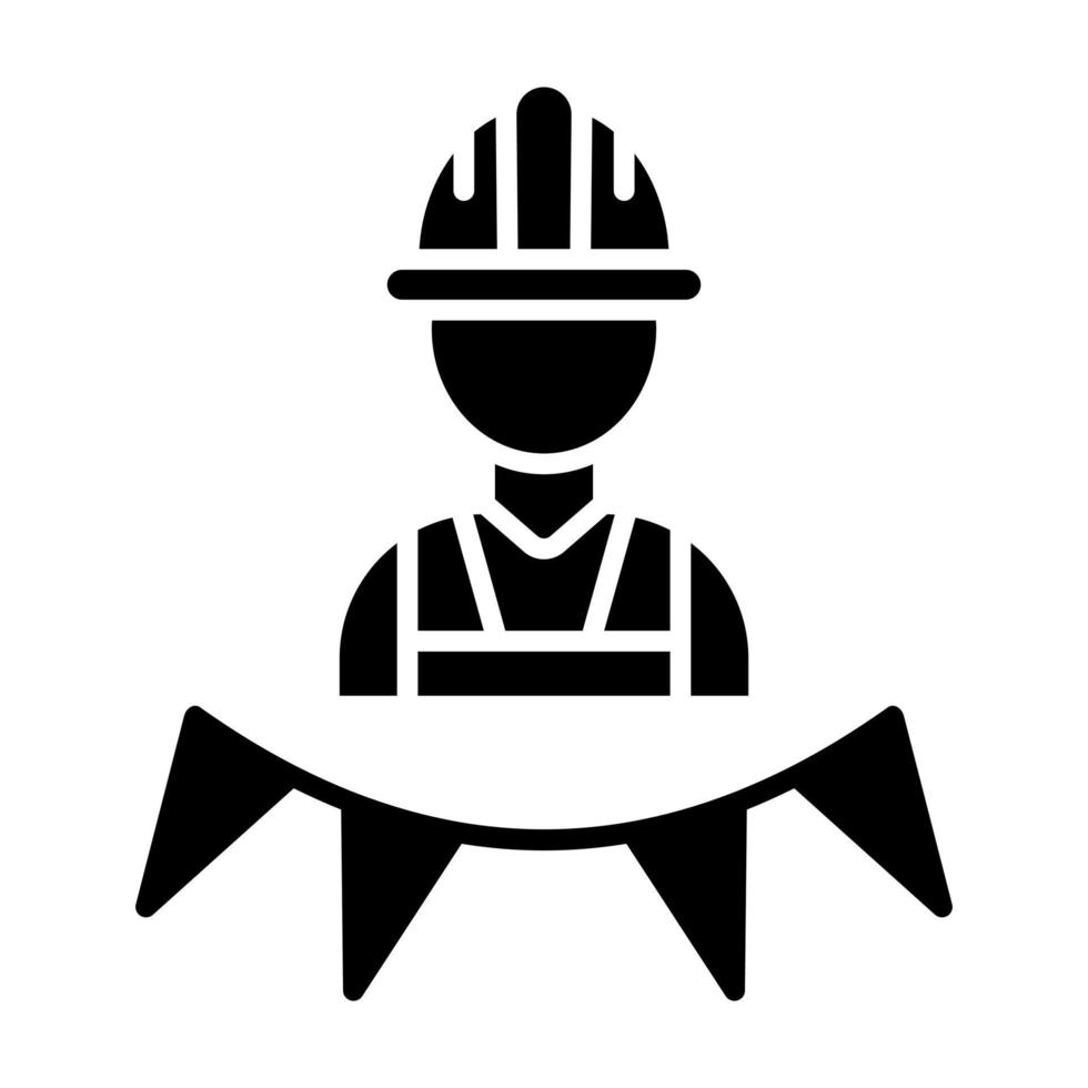 glyph-pictogram van de dag van de arbeid vector