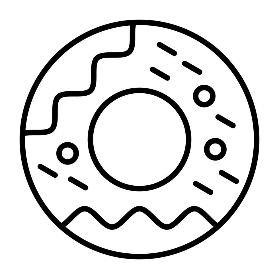 donut lijn icoon vector