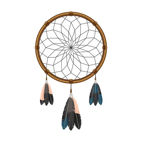 American indian dream catcher pictogram vector