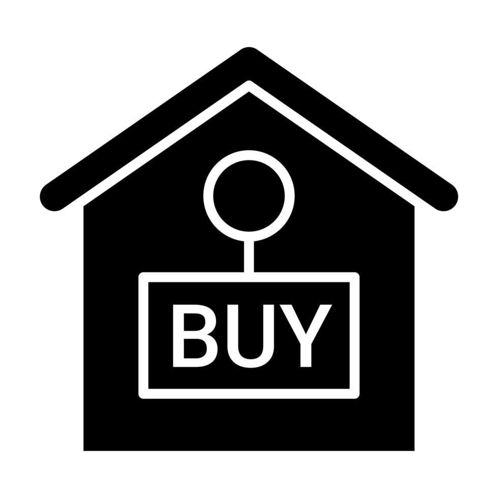 koop huis glyph icoon vector