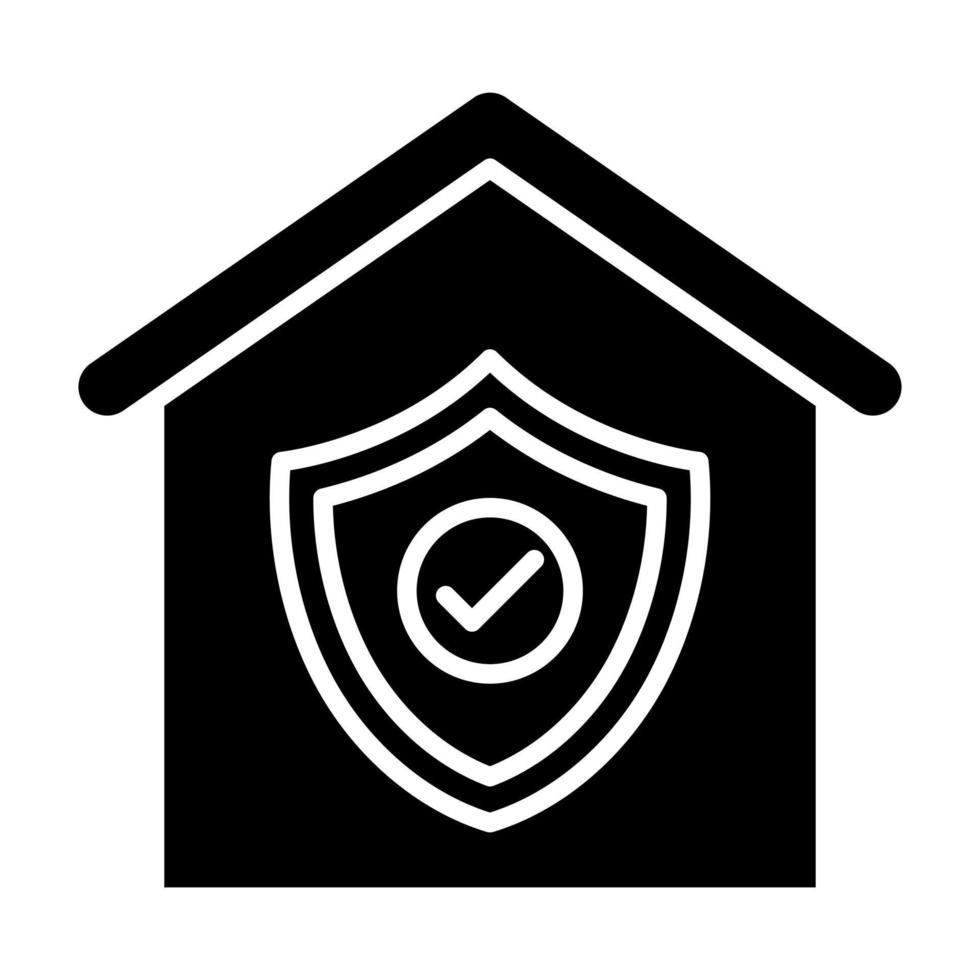 huis verzekering glyph icon vector