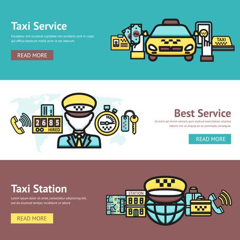 Taxi-bannerset vector