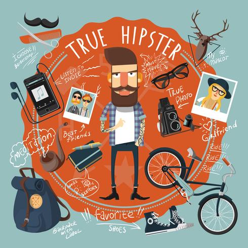 Hipster concept zegel icoon vector