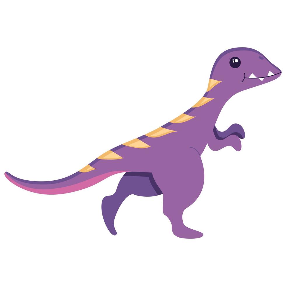 schattige dinosaurus voor het decoreren van de kinderkamer, mesozoïcum stickers voor kinderen, illustratie in een vlakke stijl geïsoleerd op een wit. vector