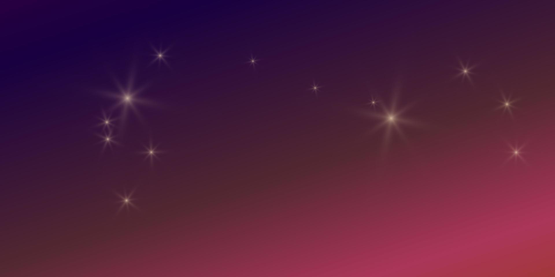 kleurovergang kleurrijke heldere achtergrond met sterren flare schittering lichten. vector illustratie horizontaal formaat
